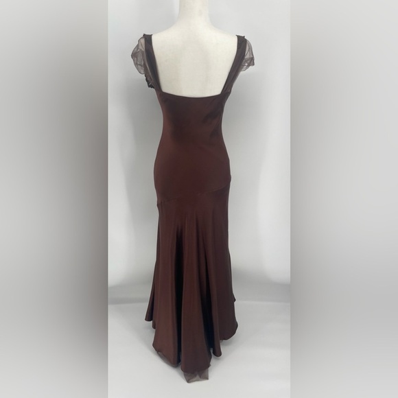 Ralph Lauren Collection Vintage Silk Gown Dress Embroidered Maxi 90s Slip Formal - Picture 11 of 15